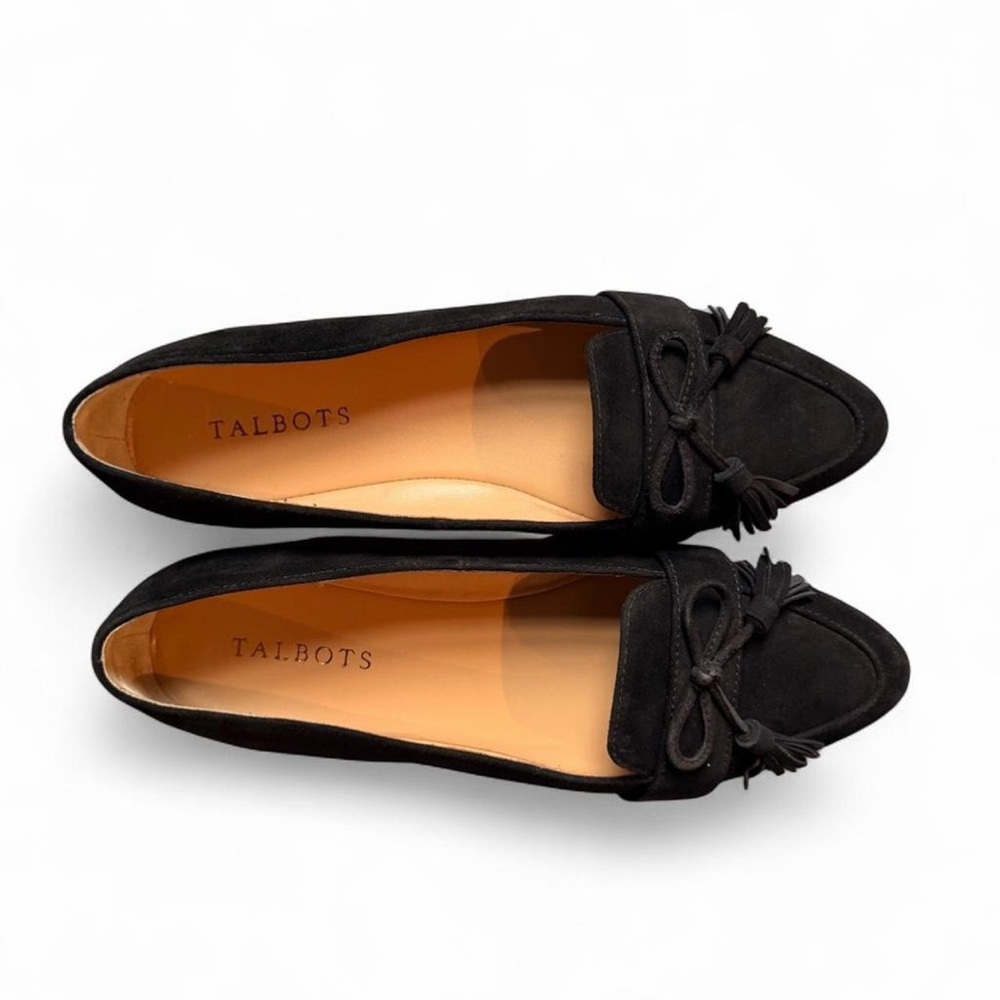Talbots Black Leather Tassel Loafers-Size 7.5
